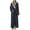 Navy, variant on Soft Plush Fleece Robe for Women Cozy Warm Bathrobe with Pockets Fuzzy Thermal Belted Long Robe