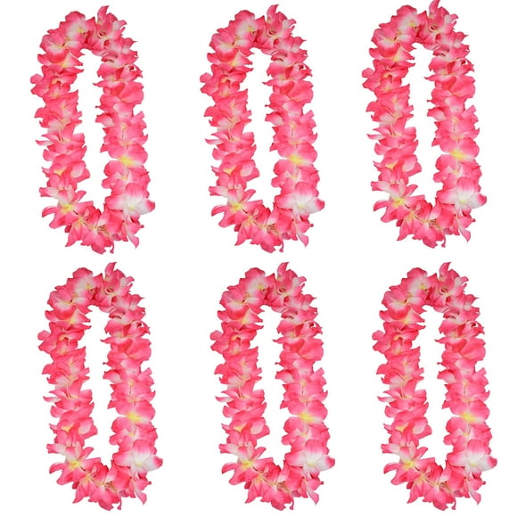 6 Pcs Thicken 41 Inch Pink Hawaiian Leis For Graduation Party Dance Party Photo Prop In Outdoors (6 Pcs)