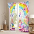 thumbnail image 3 of Homewish Cartoon Gradient Cat Black Out Curtains for Teenagers Boys Girls,Dreamy Princess Curtains Pack of 2 (42x63 Each),Flying Butterflies Kawaii Rainbow Bedroom Curtains, 3 of 6
