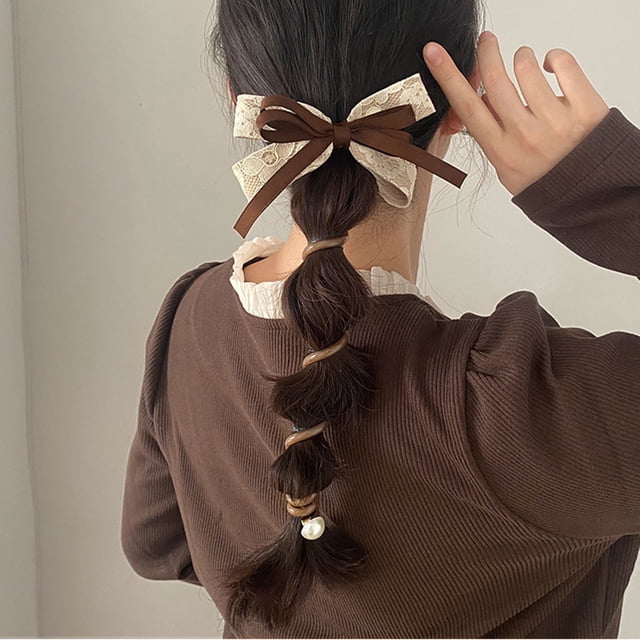 Xihbxyly Bandas para El Cabello con Lazo de Alambre Telefónico, Poliéster Suave, Diseño Impermeable, Suave para El Cabello, Accesorio Multifuncional para Cola de Caballo, Ideal para Mujeres y Niñas,
