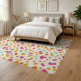 thumbnail image 3 of ODIKA 6'x9' Washable Area Rug Pink Cheerful Scattered Circle Splash Covering Abstract for Dining Room, Under Table, Office Décor, Non-Slip Chair-Friendly, 3 of 7