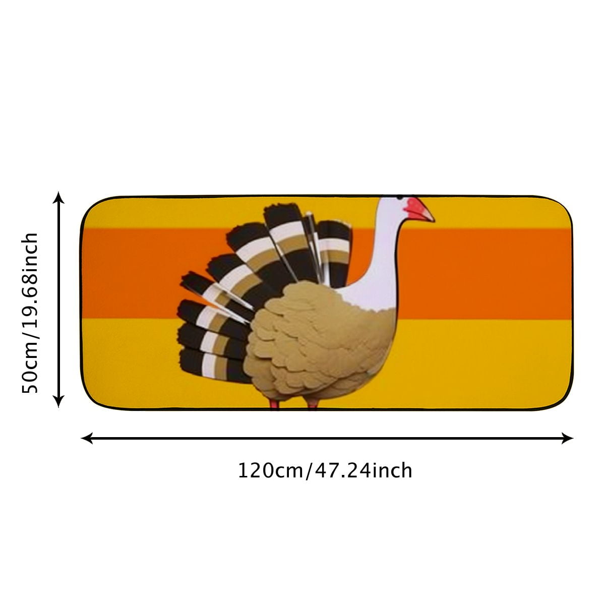 Qinduosi Mats, Fall Thanksgiving Doormat, Front Back Mat Rubber Backing, Non Slip, Indoor &amp; Outdoor, Waterproof, for Entry, Patio, Busy Areas, Turkey 19.68*47.24 in