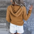 thumbnail image 5 of zfwon Hoodies for Women Casual Button V Neck Hoodies Oversized Pullover Sweatshirt Hooded Tops with Pockets Solid Colour Relaxed Fit Long Sleeve Sweatshirt Autumn Winter Tops S-XL, 5 of 5