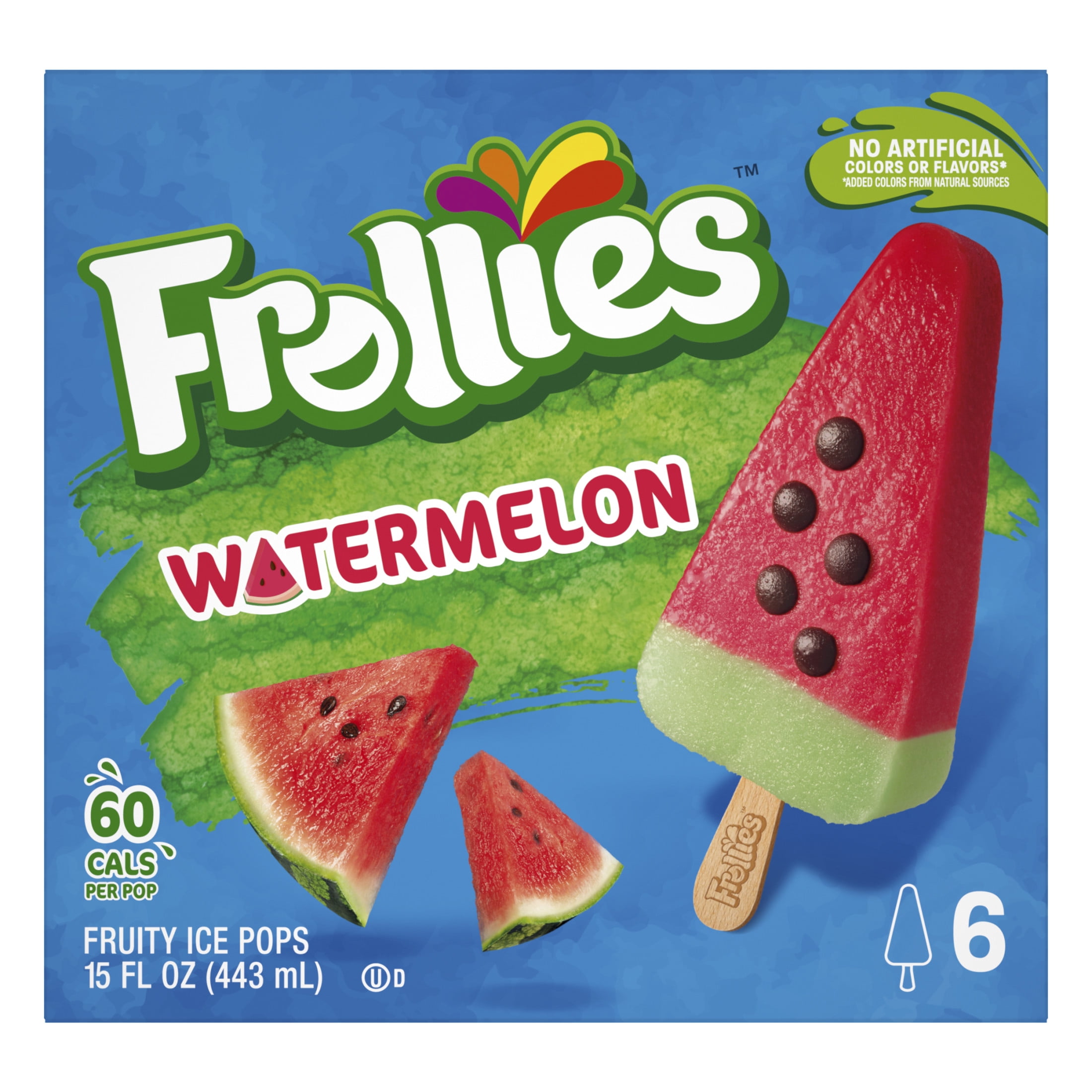 Frollies Watermelon Fruity Ice Pops, 6 Count