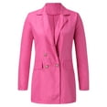 thumbnail image 4 of Baberdicy Women Coat Womens Casual Pocket Office Draped Front Cardigan Jacket Work Suittank Top Hot Pink S, 4 of 5