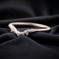 thumbnail image 2 of Diamond Bridal Wedding Band Unique Curved Matching Band Rose Gold Jewelry Birthday Statement Gift For Love Half Eternity Stackable Bands, 2 of 2