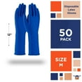 thumbnail image 2 of Blue Heavy-Duty Latex Gloves, 14 Mil Extra Thick 12 in Cuff, 50 Count, Medium, 2 of 7