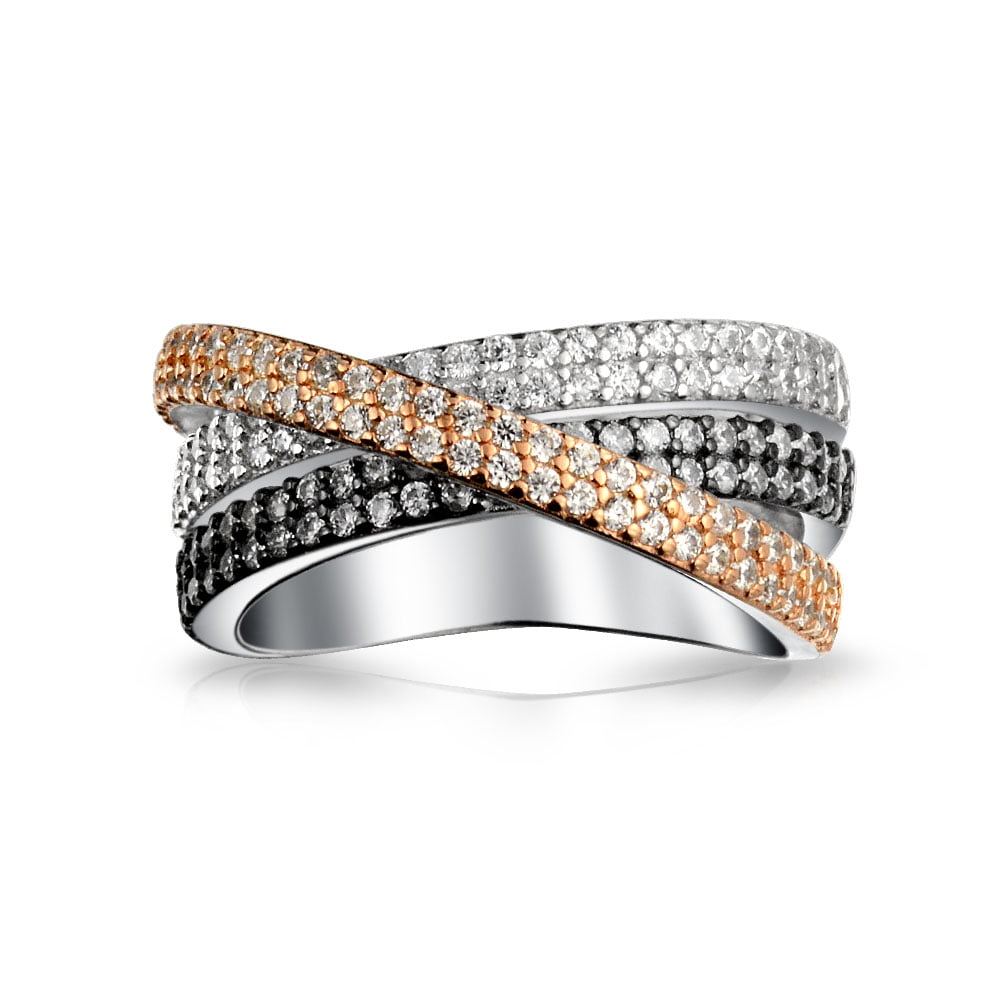 Princess Kylie 925 Sterling Silver Halfway Intertwined Design Ring