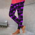thumbnail image 2 of Feancey On Sale Leggings for Women Butt Lift Heart Print Yoga Tights Valentines Day Stretchy High Waisted Tummy Control Skinny Pants Soft Cute Workout Leggings Purple XXL, 2 of 8