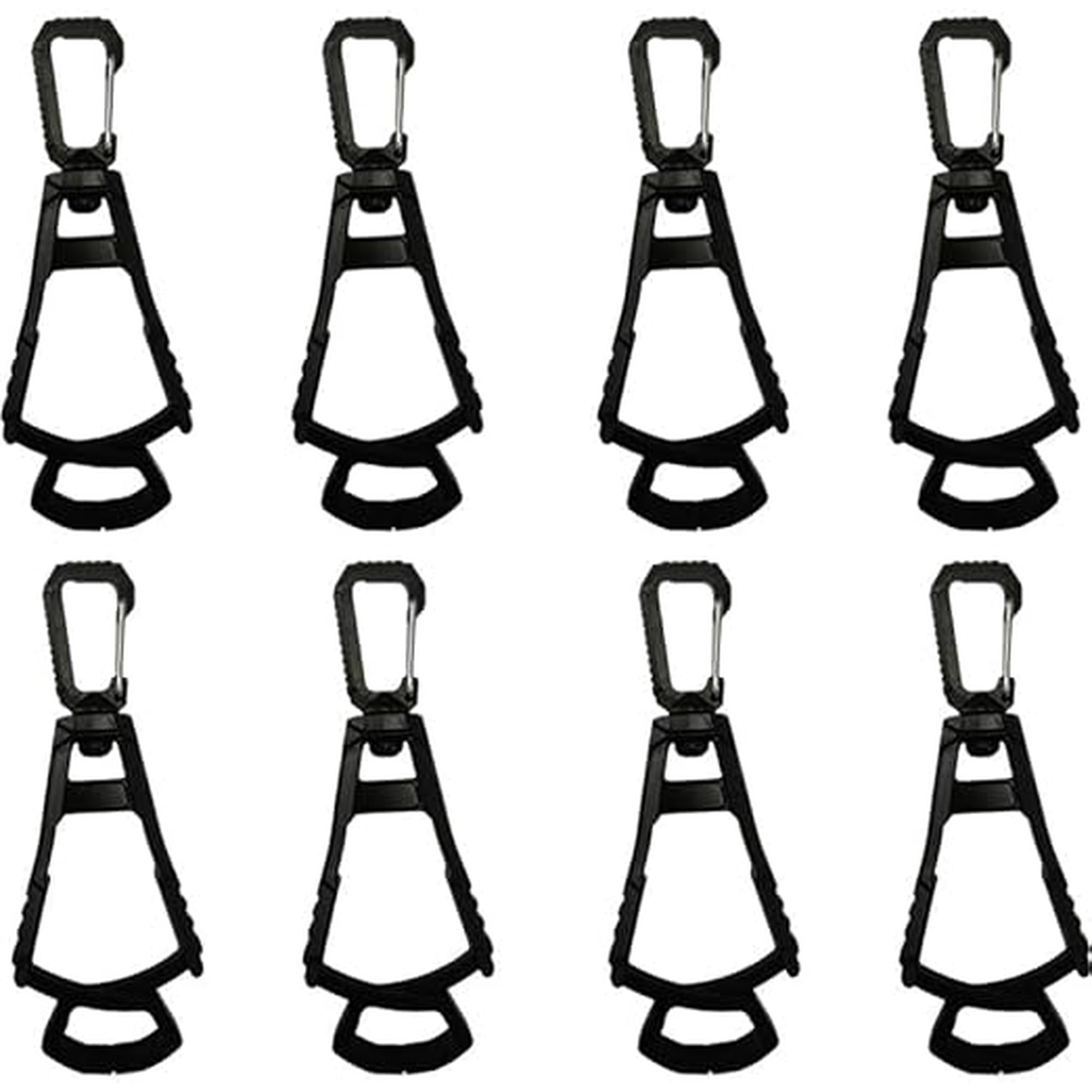 8Pcs Heavy Duty Glove Clips - Secure Lock Belt Clip Holder for Work Gloves, Rotatable Safety Grabber for Construction, Hiking, Cycling (Holds Hats/Towels)