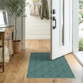thumbnail image 2 of ODIKA 2'x3' Teal Contemporary Diamond Lattice Washable Accent Rug Modern Intersecting Motifs Pet Friendly, Bedside Mat for Bedroom, Nursery, RV, 2 of 7