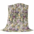 thumbnail image 6 of Dark Sage Green Botanical Blanket Soft Cozy Warm Throw Blanket for Couch, Plush Fuzzy Flannel Fleece Blankets for Sofa, Spring Floral Summer Botanical Retro Bed Blankets Gifts for Men, 32"x48", 6 of 9