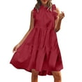 thumbnail image 1 of adviicd Robe Western pour Femmes Robes Formelles 2024 Col en V Dentelle Florale Robe Maxi Rouge,TTG, 1 of 5