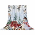 thumbnail image 2 of Christmas Throw Flannel Blanket 40x50In Xmas Snowman Truck Pine Tree Leaf Animals Blue Snow Super Soft Cozy Bed Blanket, Lightweight Plush Fuzzy Bed Throw for Bedroom Sofa Couch Living Room, 2 of 4
