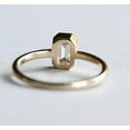 thumbnail image 5 of Jewelerix Minimalist 10K Yellow Vermeil Gold Moissanite Diamond Ring, Emerald-Cut Design Bezel Rings, Engagement Proposal Ring, Certified Proposal Ring, 5 of 6