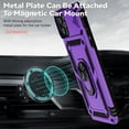 thumbnail image 3 of for iPhone 11 Pro Max Case with Camera Lens Cover HD Screen Protector, Military Grade Drop Protection Magnetic Ring Holder Kickstand Protective Phone Case for Apple iPhone 11 Pro Max 6.5 inch (Purple), 3 of 16