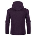 thumbnail image 3 of JTieacloth Mens Slim Fit Knitted Sweater Men Fleece Thick Zip Up Hooded Cardigan Knit Coat(Purple), 3 of 3