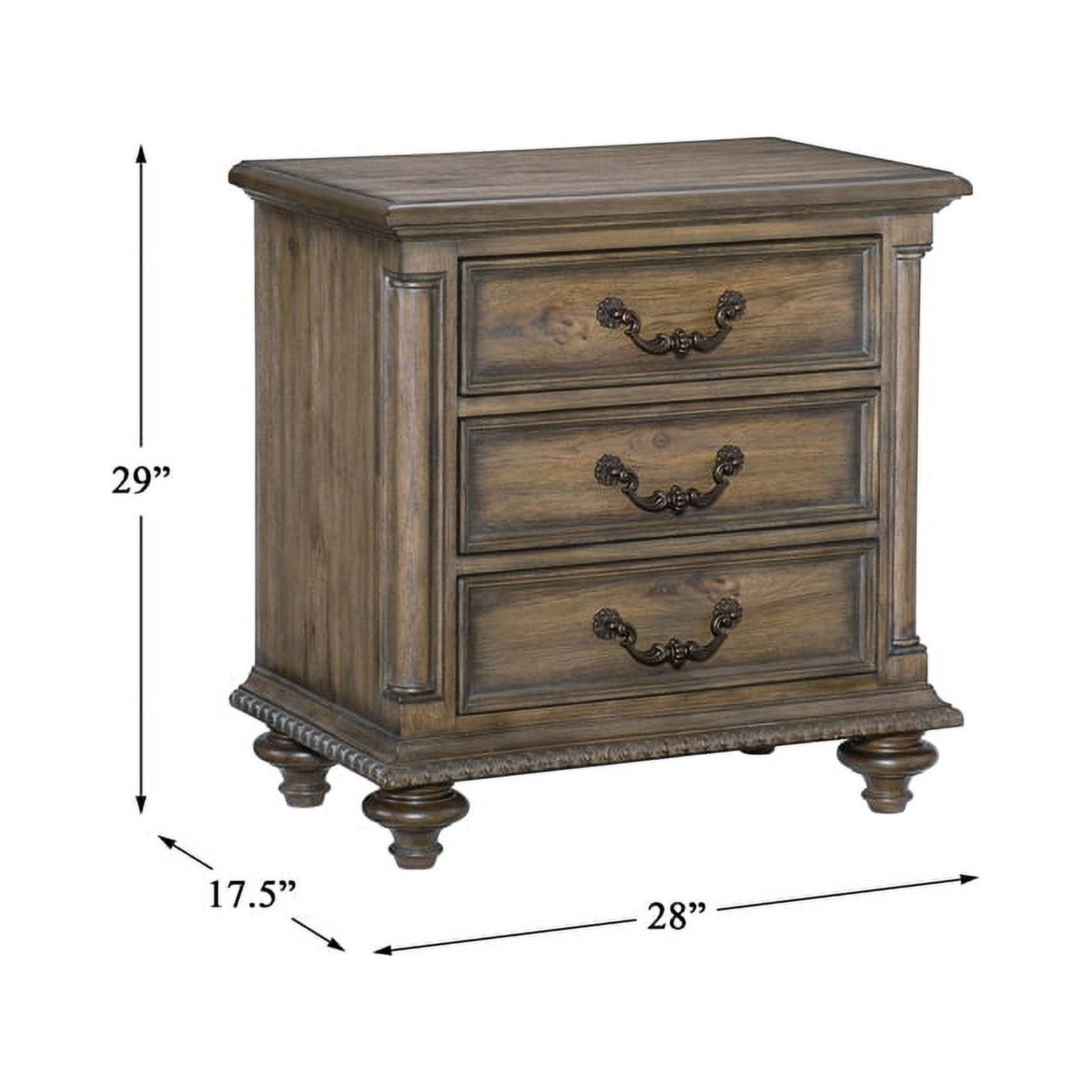 Lexicon Rachelle Nightstand in Weathered Pecan