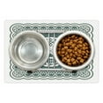 thumbnail image 1 of Sugar Skull Pet Mat for Food and Water, Mexican Dia de los Muertos in a Frame with Smaller Skulls, Non-Slip Rubber Mat for Dogs and Cats, 18" X 12", by Ambesonne, 1 of 2