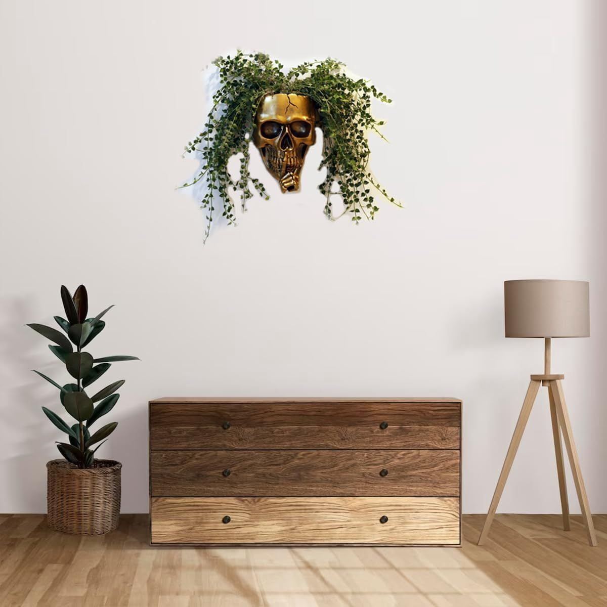 Skull Face Hanging Planter with Drainage Hole for Indoor Outdoor Plants