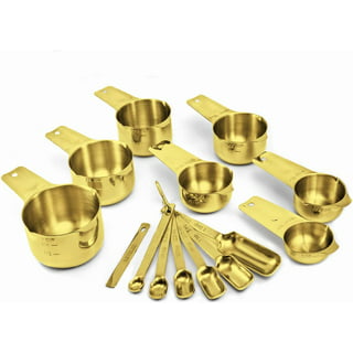 Gold Tone Measuring Cup Set Heavy Duty Durable 