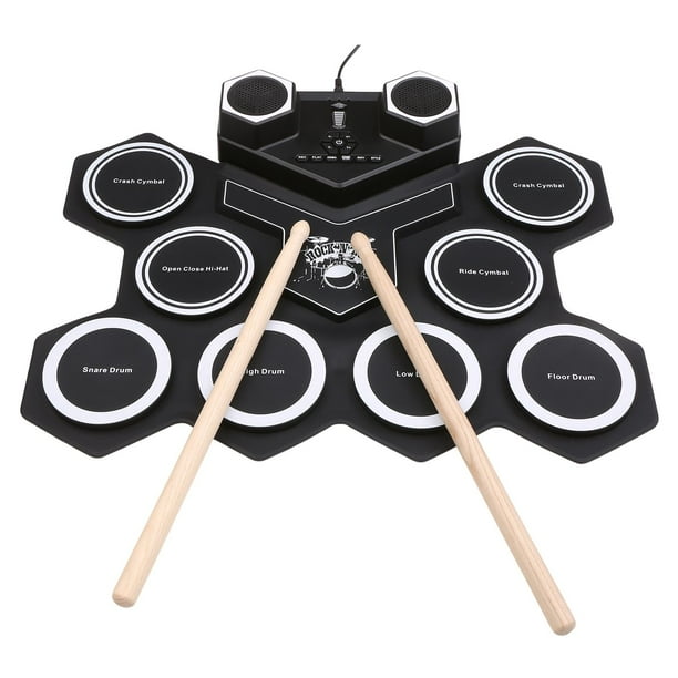 ammoon USB Portable Roll Drum Kit Silicone Roll Electronic Drum Roll