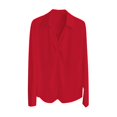 thumbnail image 1 of Chandail à Capuche Oversize pour Femmes, Chandail à Manches Trois-Quarts, Col en V, Mode, Grande Taille, Rouge, 1 of 3