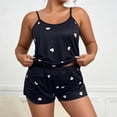 thumbnail image 2 of yillto Women's Plus Size Pajama Set 2 Piece Heart Print Lounge Cami Top and Elastic Waist Shorts Sleepwear, 2 of 5