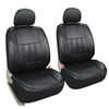 Leader Accessories Pair of Faux Leather Front Car Seat Covers with Airbag for Truck SUV Universal Fit Auto Seat Protector