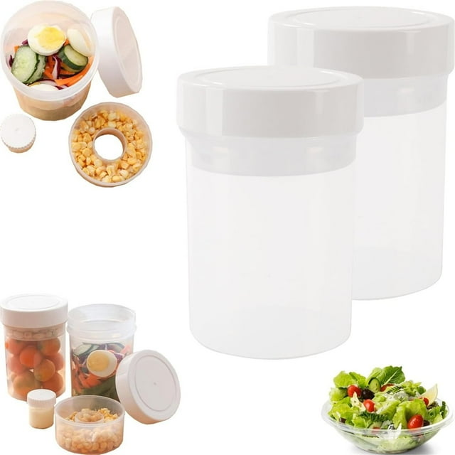 Frascos para Ensalada A Prueba de Fugas: Recipientes con Separación de Líquidos y Sólidos, con Aderezo para Preparar Comidas.