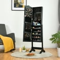 thumbnail image 3 of Costway Lockable Mirrored Jewelry Cabinet Armoire Mirror Organizer Storage Box w/ Stand, 3 of 10