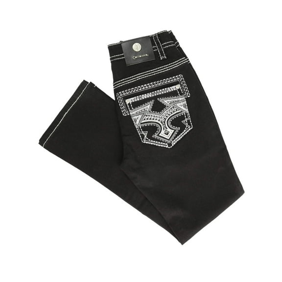 Centenario Men's Black Denim with White/Gray Embroidered Details 45310