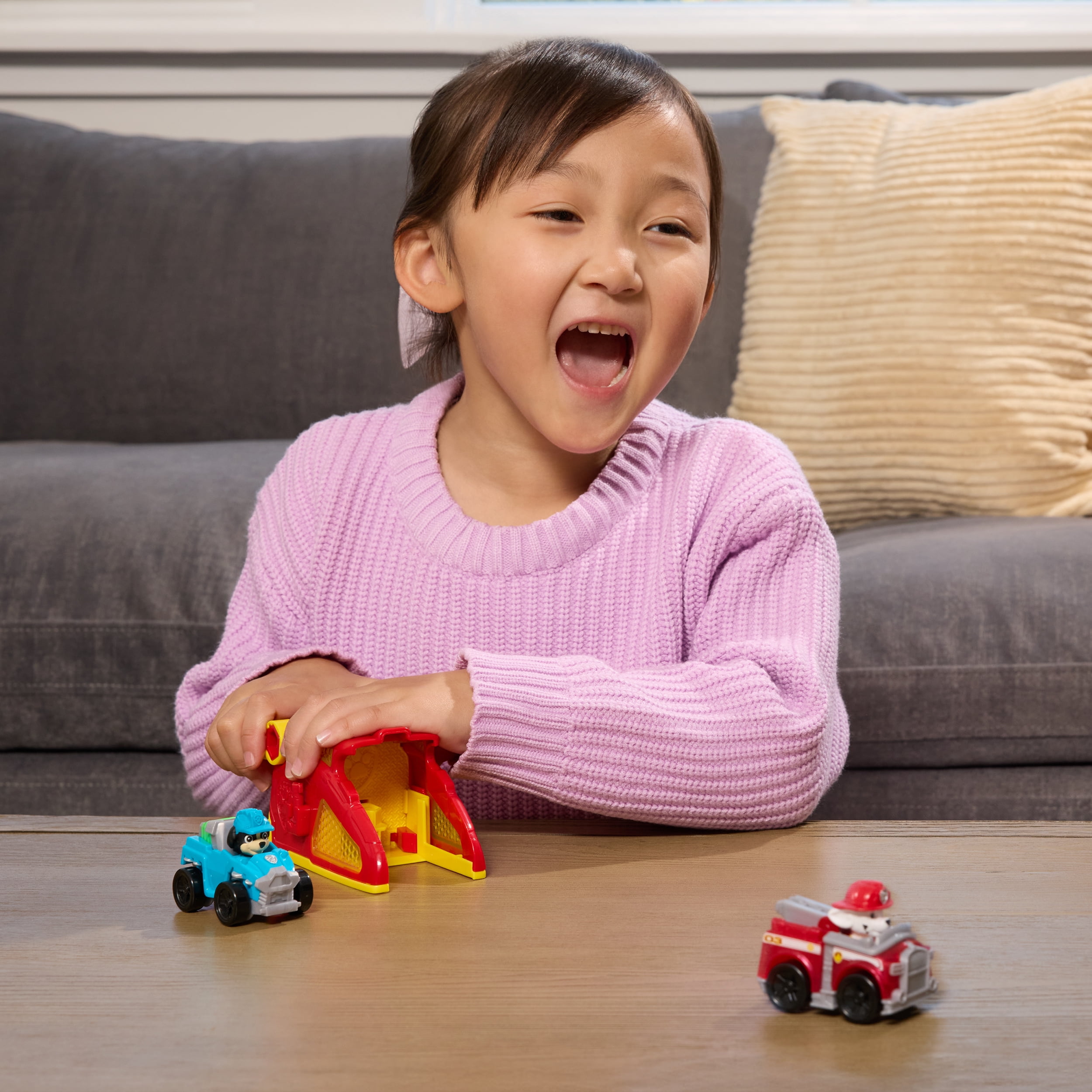 PAW Patrol Marshall Pup Squad Launchers with Rex Vehicle 2-Pack, Kids Toys for Boys and Girls Ages 3 and Up