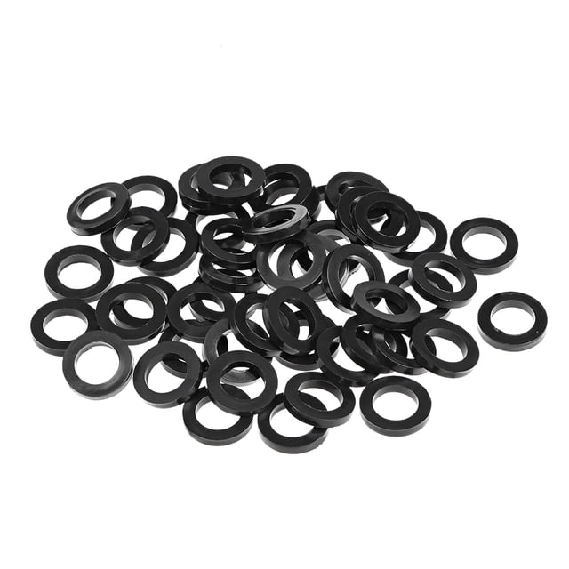 Unique Bargains Rubber Flat Washers, 10mm Inner Diameter 16mm OD 2.5mm Thick 50pcs
