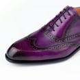 thumbnail image 4 of Fashion New Trend Oxford Mens Handmade Carving Craft Purple Wedding Party Shoes Original Designer Customized Service Adult Purple 10, 4 of 5
