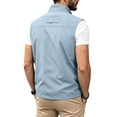 thumbnail image 5 of Awwp Men's Lightweight Vest Sleeveless Outdoor Work Jacket for Travel Hiking Running Multi-Pocket Utility Vest Light Blue Size: M, 5 of 10