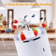 thumbnail image 3 of Licuadora portátil para jugos, licuadora portátil para batidos, mini licuadora eléctrica portátil, licuadora recargable por USB, licuadora pequeña para hacer jugos, 3 of 4