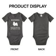 thumbnail image 3 of Warning: Protected by A Japanese Chin Dog Funny Baby Bodysuits (Black,18-24 Months), 3 of 5