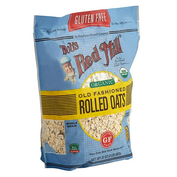 Bob's Red Mill 32 oz. Organic Gluten Free Whole Grain Rolled Oats - 4/Case