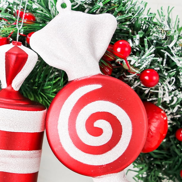 Colgante de caramelo de 15 cm piruletas artificiales de PVC adorno colgante para árbol de Navidad (B) JShteea Libre de BPA