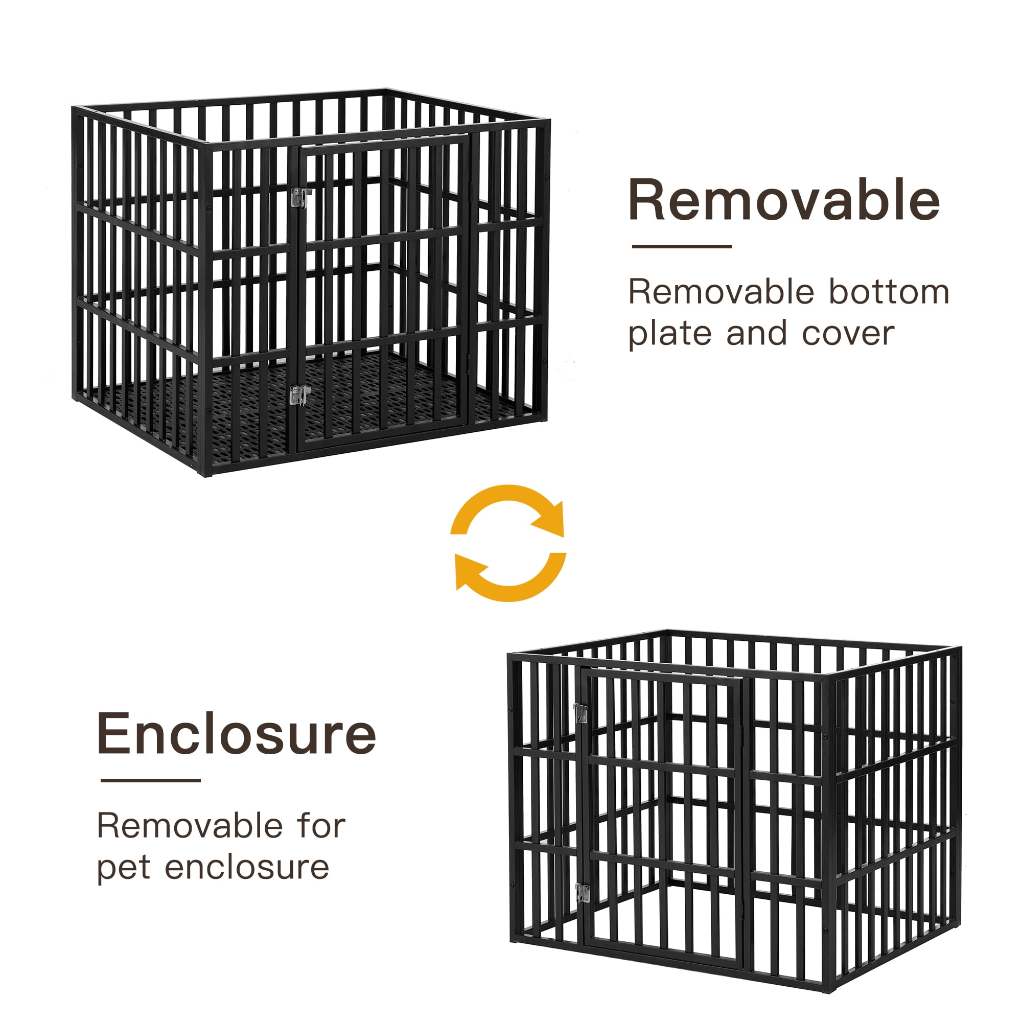 Pefilos 38" Heavy Duty Dog Crate for Large and Medium Dogs, Decorative Dog House with Cover Metal Dog Fence Cage Kennel Indoor, Black Pefilos 38" Heavy Duty Dog Crate for Large and Medium Dogs, Decorative Dog House with Cover Metal Dog Fence Cage Kennel Indoor, Black