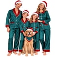 thumbnail image 5 of Goodw7 Family Christmas Sleepwear Set, Satin Button Front Holiday Pajamas with Smooth Soft Fabric for Family Gatherings and Holiday Cards, Womens, 5 of 6
