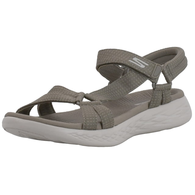 Sandalia deportiva Skechers On-The-Go 600 Brilliancy para mujer, color topo
