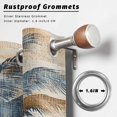 thumbnail image 6 of Outdoor Curtains for Patio Waterproof, Navy Blue Brown Windproof Pravicy Outside Porch Blackout Curtain, Tropical Botanical Palm Leaves Retro Sun Blocking Grommets Curtains for Cabana Gazebo 54"x108", 6 of 9