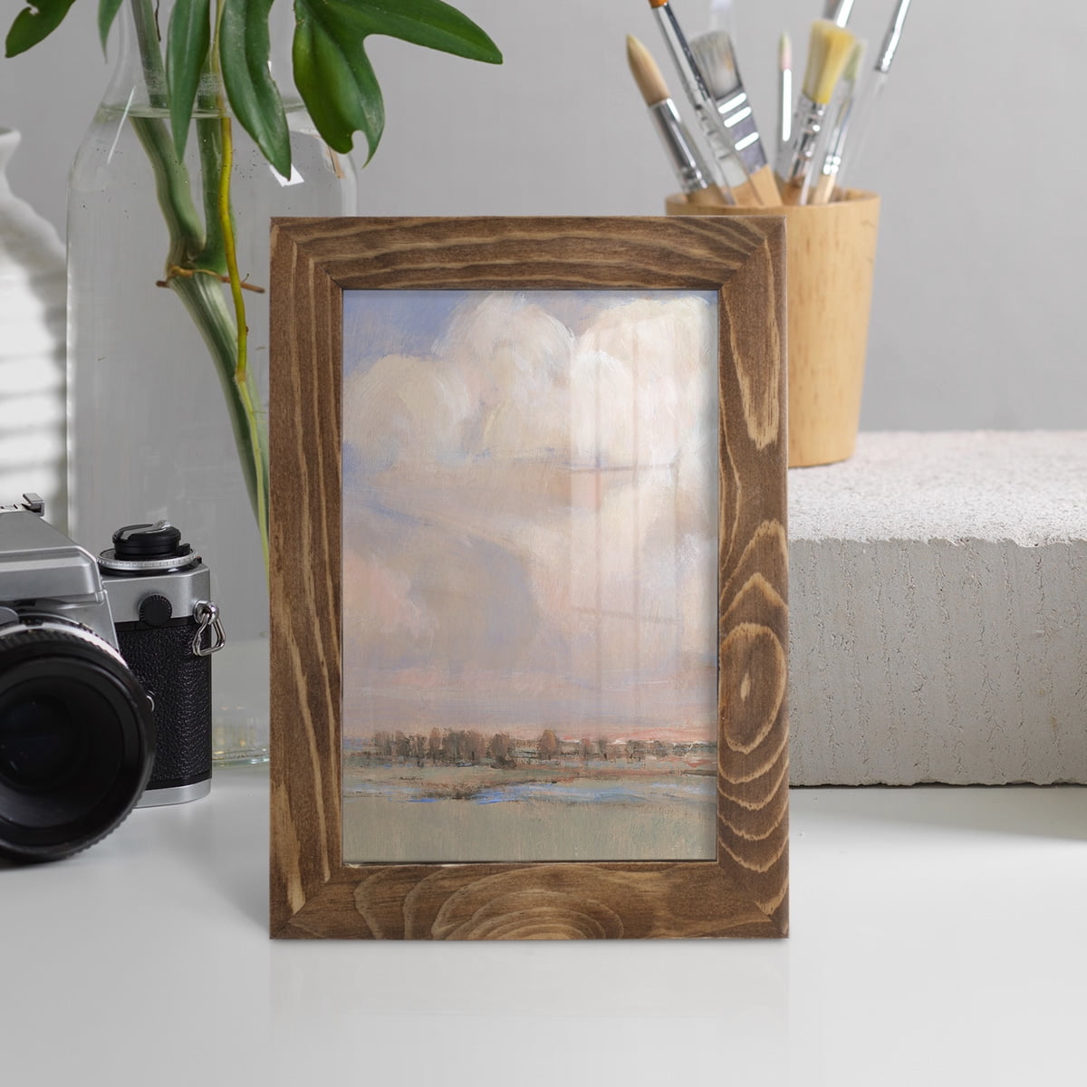Billowing Clouds II - Framed Print w/glass - Walnut