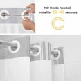 thumbnail image 5 of Grey Striped No Hook Shower Curtain Waterproof,Bathroom Curtains with Snap in Liners and See Through Top Window,Luxurious White Stripes Modern Abstract Art Hotel Bathtub Curtains Shower 72"Wx72"L, 5 of 8