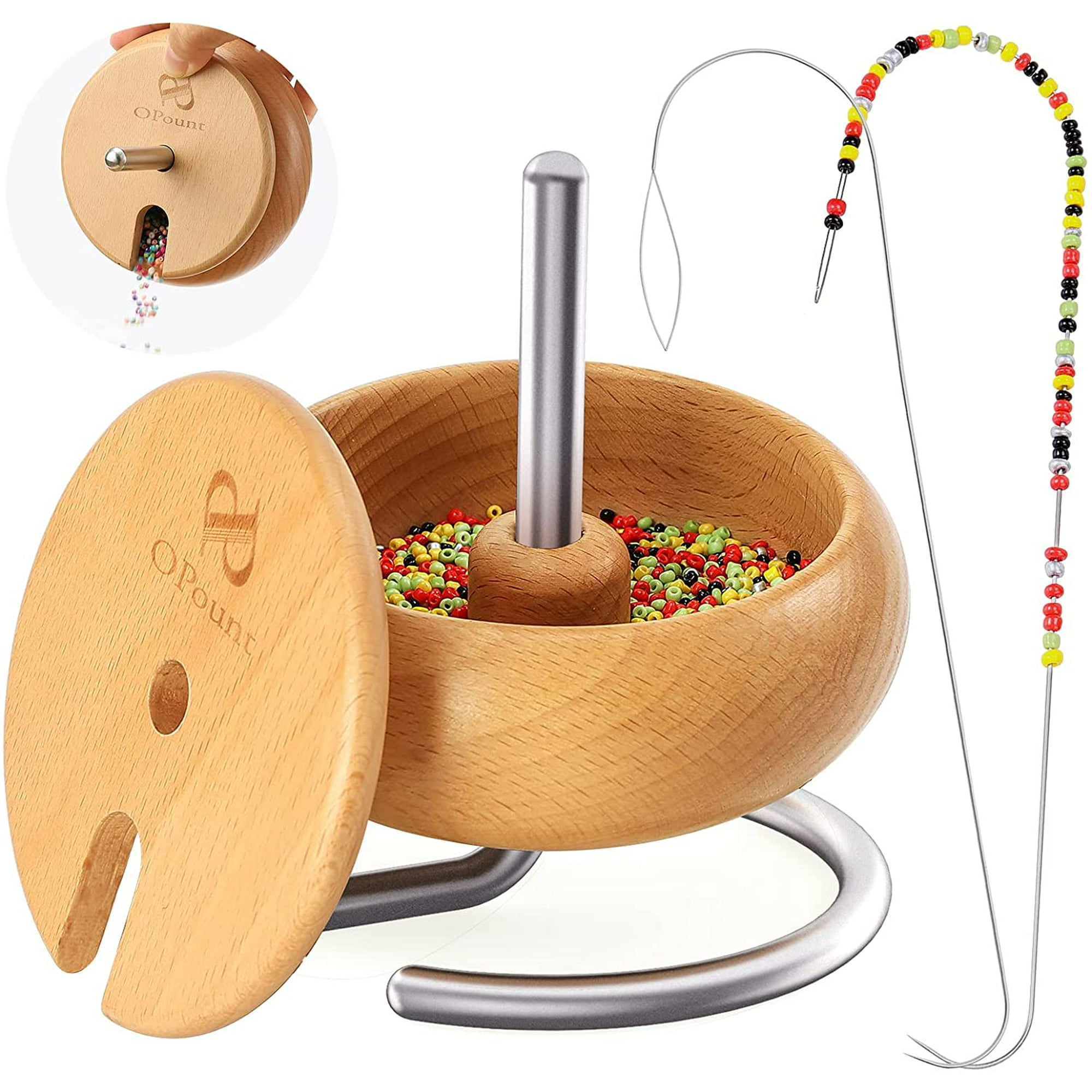 Wooden Bead Spinner String Seed Beads Quickly Tools Wooden Crafts Bead  String Loader DIY Durable Portable Jewelry Making