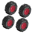 thumbnail image 1 of MERIGLARE 4 Pcs Pneus RC Échelle 1/16 Élégants pour Course Courte Rouge, 1 of 9