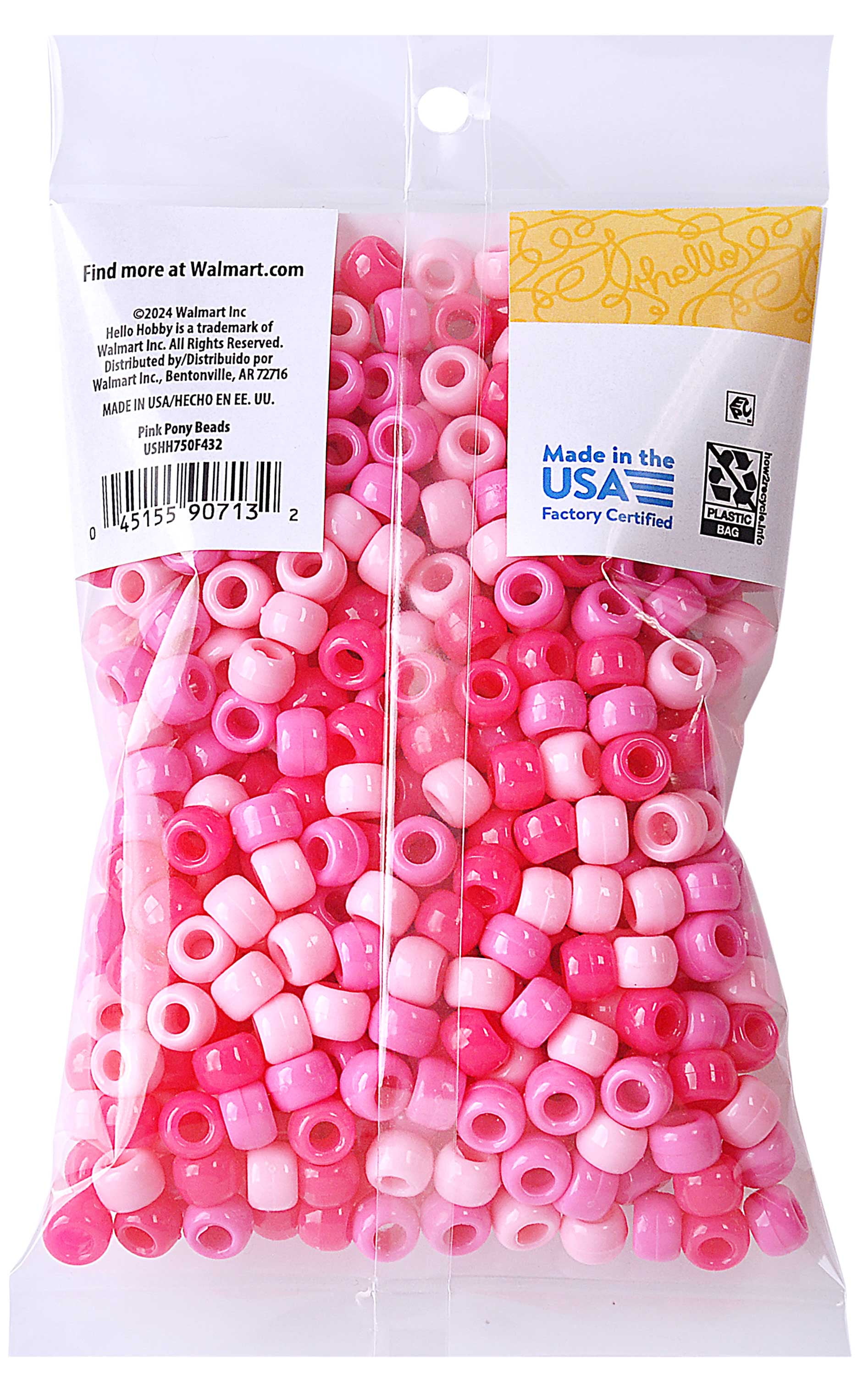 Hello Hobby Ombre Mix 9x6mm Plastic Pony Beads 500 Pieces Orange