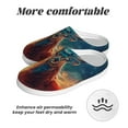 thumbnail image 6 of Wukai Celestial Stag Cosmic Glow Print Women's Indoor Bedroom Slipper Slip On Shoes, Unisex House Shoes with Anti-Skid Sole for Men, Gift for Women Men-11, 6 of 7